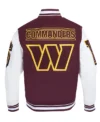 Washington Commanders Wool Varsity Jacket Back