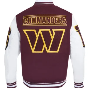 Washington Commanders Wool Varsity Jacket Back