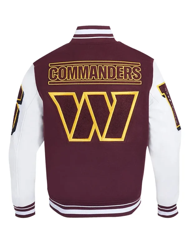 Washington Commanders Wool Varsity Jacket Back