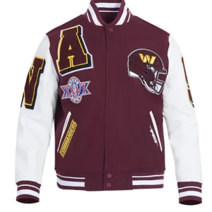 Washington Commanders Wool Varsity Jacket Front