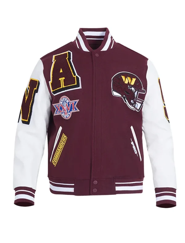 Washington Commanders Wool Varsity Jacket Front