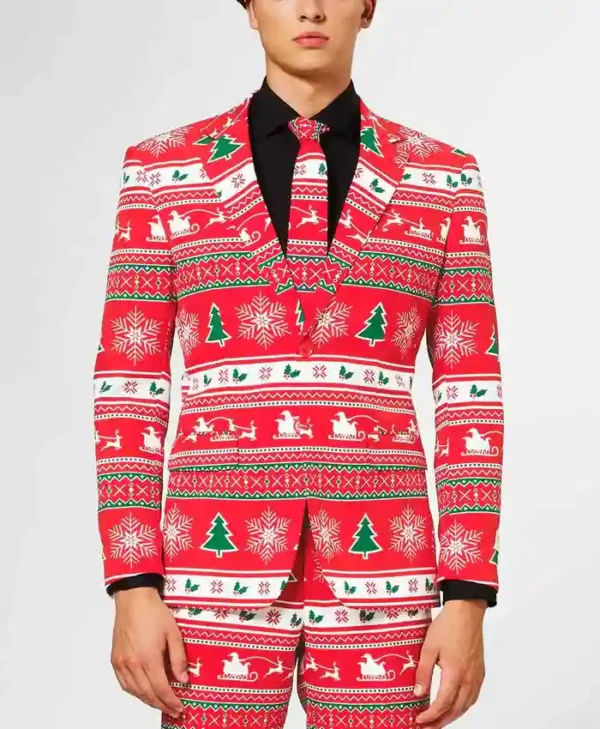 Winter Wonderland Printed Style Mens Suit
