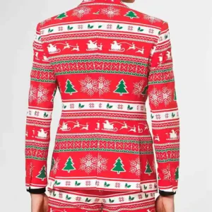 Winter Wonderland Printed Style Mens Suit Back