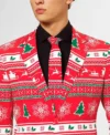 Winter Wonderland Printed Style Mens Suit Collar