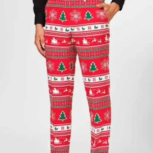 Winter Wonderland Printed Style Mens Suit Trouser