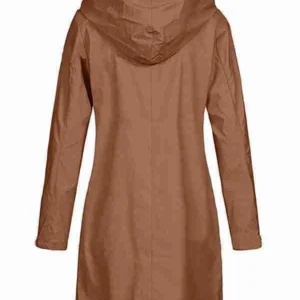Womens Brown Hooded Long Coat For Sale