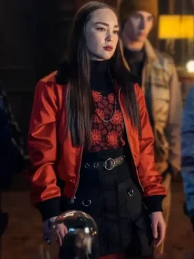 Yoko Tanaka Wednesday Red Bomber Jacket