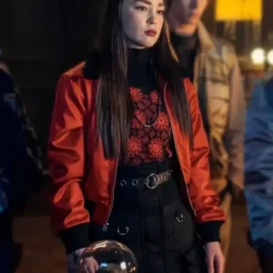 Yoko Tanaka Wednesday Red Bomber Jacket