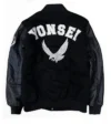 Yonsei University Letterman Black Varsity Jacket Back
