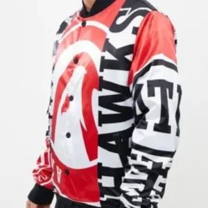 atlanta hawks lera conn satin varsity jacket left side