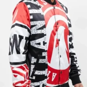 atlanta hawks lera conn satin varsity jacket right side