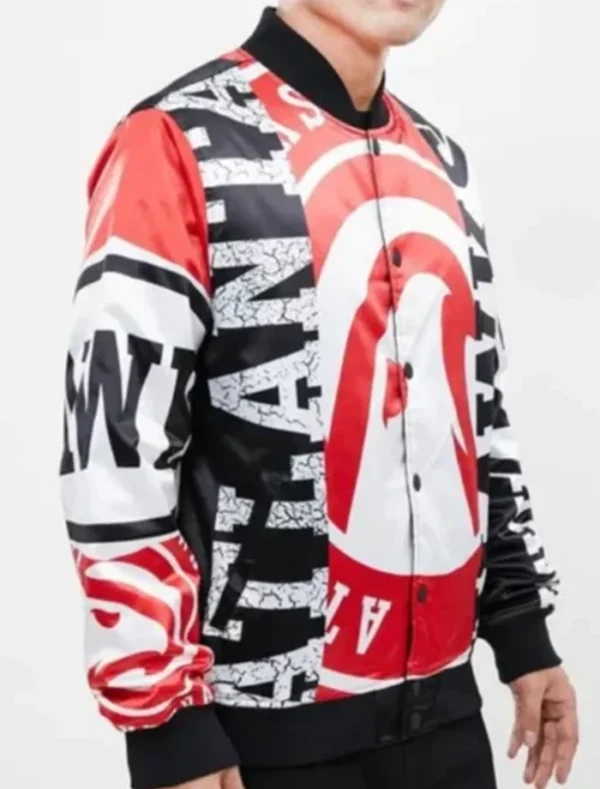 atlanta hawks lera conn satin varsity jacket right side