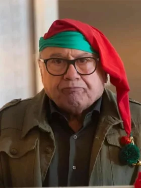 A Sudden Case of Christmas 2024 Danny DeVito Green Cotton Jacket