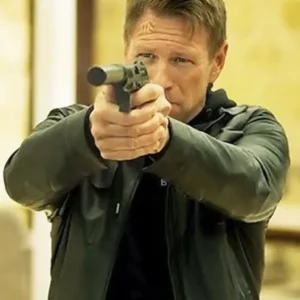 Aaron Eckhart Classified Black Leather Jacket