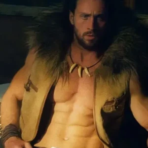 Aaron Taylor Johnson Kraven the Hunter Brown Fur Vest For Sale