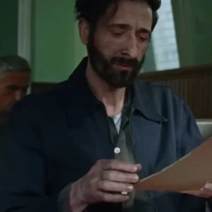 Adrien Brody The Brutalist Blue Cotton Jacket