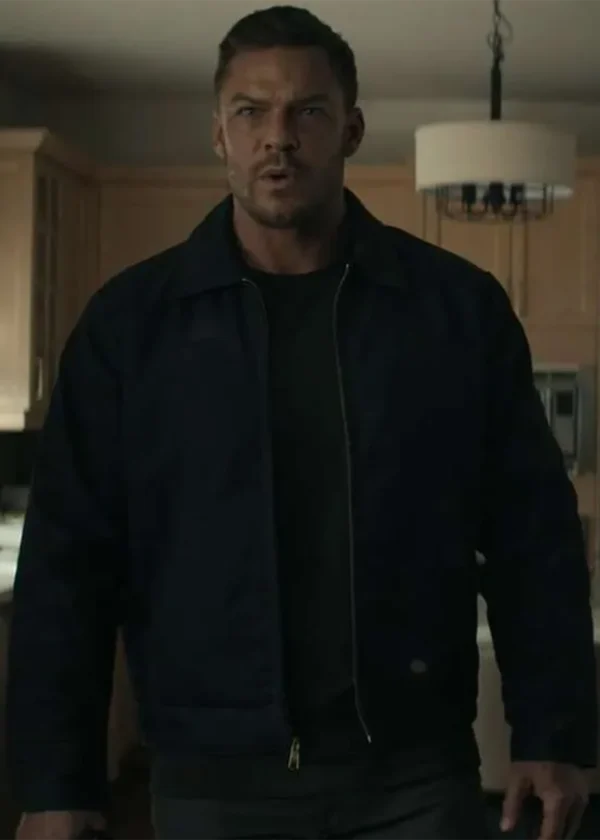 Alan Ritchson Reacher S02 Black Leather Jacket For Men