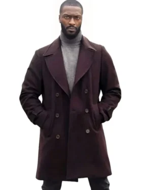 Aldis Hodge Cross Brown Coat