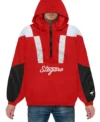 Archie Stegaro Red Hooded Jacket Front