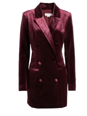 Ashleigh Brewer Bold and the Beautiful Maroon Velvet Blazer For Sale