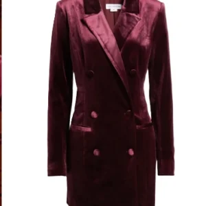 Ashleigh Brewer Bold and the Beautiful Maroon Velvet Blazer For Sale