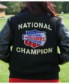 Black NCA Letterman Varsity Jacket Back