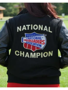 Black NCA Letterman Varsity Jacket Back