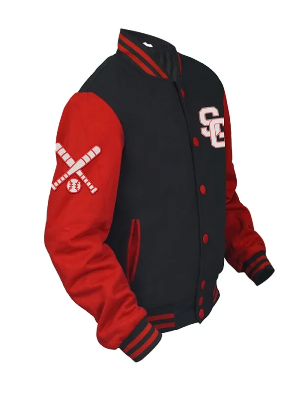 Blair Baseball Stylish Stegaro Black And Red Varsity Jacket Look