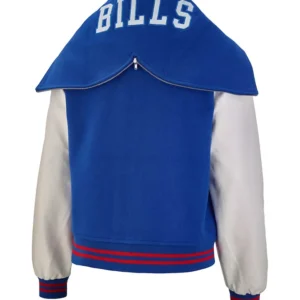 Buffalo Bills Royal Blue Hooded Varsity Jacket Back