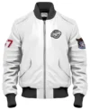 Caiden White Stegaro Bomber Leather Jacket