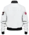 Caiden White Stegaro Bomber Leather Jacket Back