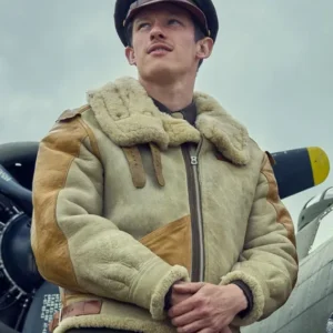 Callum Turner Masters of the Air Beige Jacket For Sale