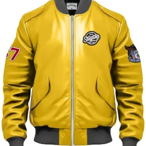 Charlie Stegaro Yellow Bomber Leather Jacket
