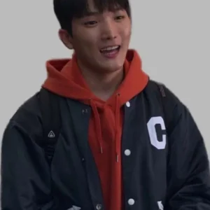 Choi Min young XO Kitty Black Varsity Jacket