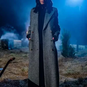 Claudia Winkleman The Traitors UK Grey Wool Coat