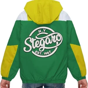 Cole Anorak Green Yellow Stegaro Jacket Back