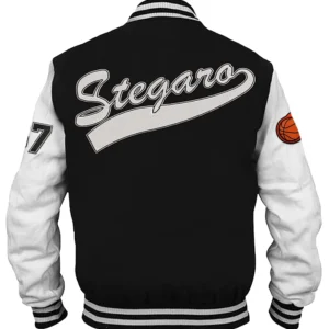 Creed Stegaro Black And White Varsity Jacket Back