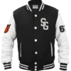 Creed Stegaro Black And White Varsity Jacket Front