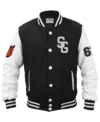 Creed Stegaro Black And White Varsity Jacket Front