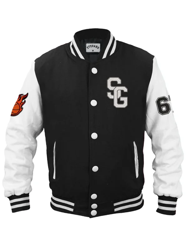 Creed Stegaro Black And White Varsity Jacket Front