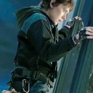 Daisy Ridley Cleaner Black and Blue Jacket For Sale