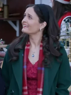 Danica McKellar A Cinderella Christmas Ball Green Long Coat
