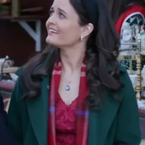 Danica McKellar A Cinderella Christmas Ball Green Long Coat