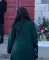 Danica McKellar A Cinderella Christmas Ball Green Long Coat For Sale
