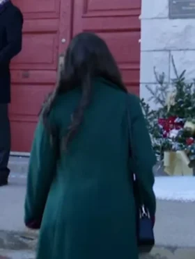 Danica McKellar A Cinderella Christmas Ball Green Long Coat For Sale