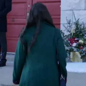 Danica McKellar A Cinderella Christmas Ball Green Long Coat For Sale