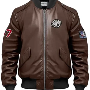 Darren Stegaro Brown Bomber Leather Jacket