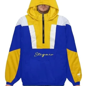 David Anorak Royal Blue And Yellow Stegaro Jacket