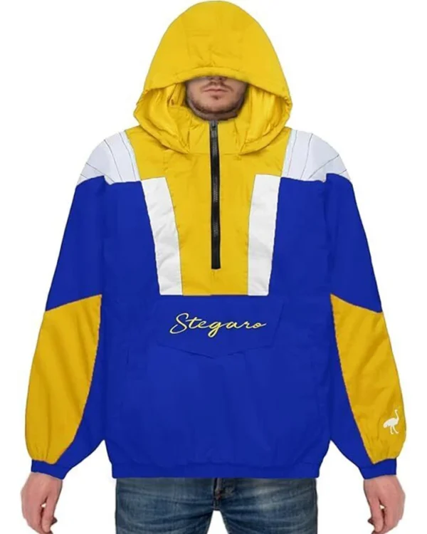 David Anorak Royal Blue And Yellow Stegaro Jacket