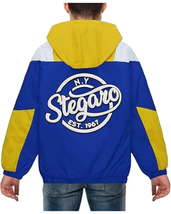 David Anorak Royal Blue And Yellow Stegaro Jacket Back